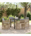 vidaXL Garden Dining Set 5 pcs Beige Poly rattan