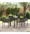 vidaXL Garden Dining Set 5 pcs Grey Poly Rattan