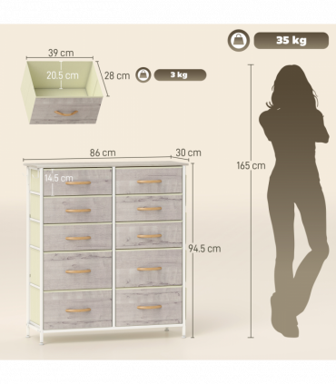 Wood Storage Chest of Drawers