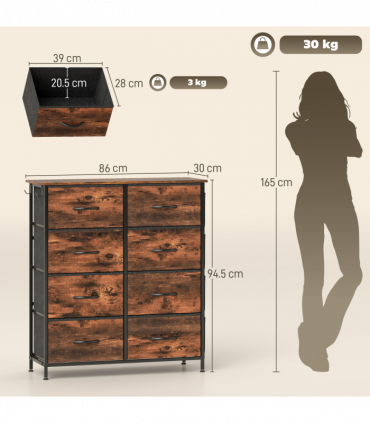 Wood Storage Chest of Drawers