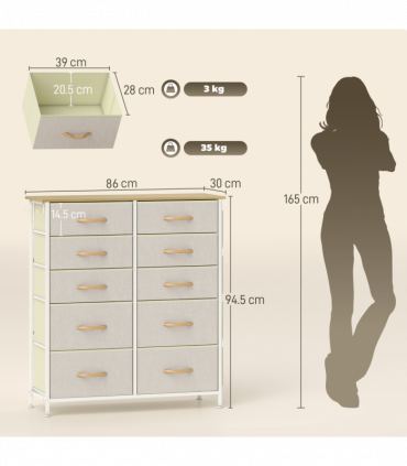 Wood Storage Chest of Drawers