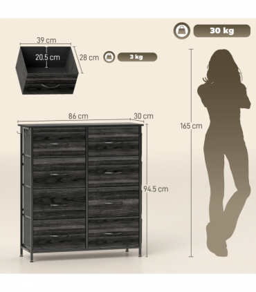 Wood Storage Chest of Drawers