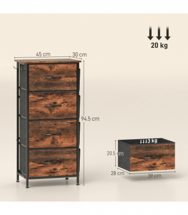 Wood Storage Chest of Drawers