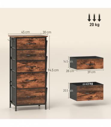 Wood Storage Chest of Drawers