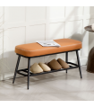 Leather Shoe Storage Bench