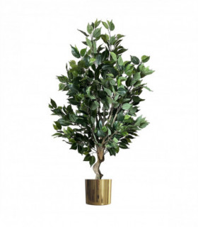 100cm Premium Artificial Ficus Twist Tree Gold Planter