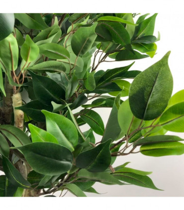 110cm Artificial Evergreen Ficus Tree Gold Curve Planter