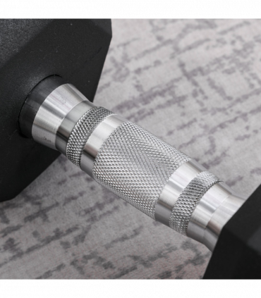 12.5KG Single Rubber Hex Dumbbell Portable Hand Weights for Home Gym HOMCOM