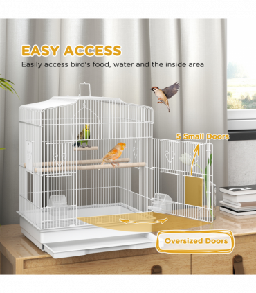 Bird Cage Starter Kit with Detachable Rolling Stand