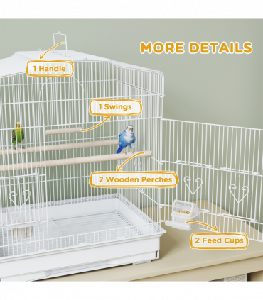 Bird Cage Starter Kit with Detachable Rolling Stand