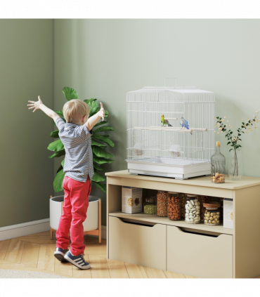 Bird Cage Starter Kit with Detachable Rolling Stand
