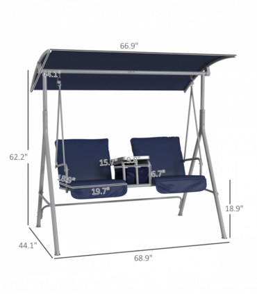 2 seats Outdoor Patio Swing Chair ( Amazon Shipping)（ Prohibited by WalMart ）