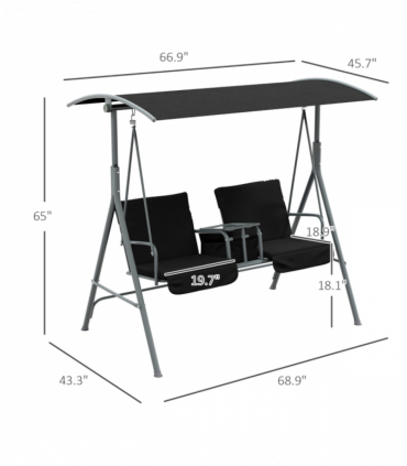 2 seats Outdoor Patio Swing Chair ( Amazon Shipping)（ Prohibited by WalMart ）