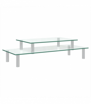 2-Tier Monitor Stand Transparent Glass