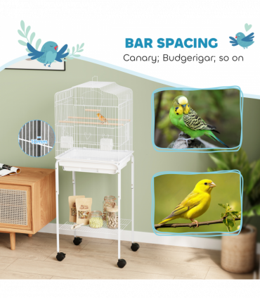 Bird Cage Starter Kit with Detachable Rolling Stand