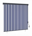 vidaXL Outdoor Roller Blind Striped Blue and white 180 x 250 cm Fabric