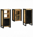 vidaXL Bathroom Furniture Set with Door 3 pcs Brown Solid Mango Wood