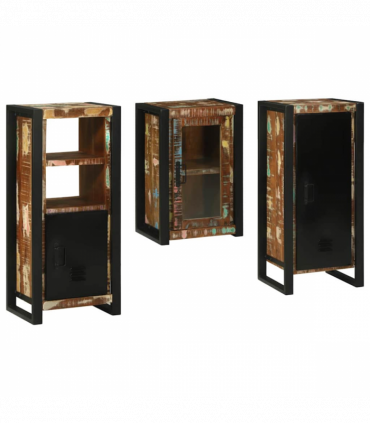 vidaXL Bathroom Furniture Set 3 pcs Multicolour Solid Reclaimed Wood