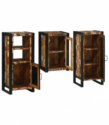 vidaXL Bathroom Furniture Set 3 pcs Multicolour Solid Reclaimed Wood