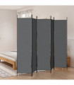 5-Panel Room Divider Anthracite 250x200 cm Fabric