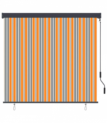 vidaXL Outdoor Roller Blind Manual Yellow and blue 180 x 250 cm Fabric