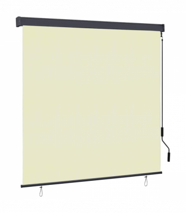 vidaXL Outdoor Roller Blind Striped Manual Cream 180 x 250 cm Fabric
