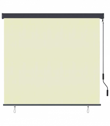 vidaXL Outdoor Roller Blind Striped Manual Cream 180 x 250 cm Fabric