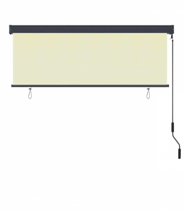 vidaXL Outdoor Roller Blind Striped Manual Cream 180 x 250 cm Fabric