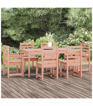 7 Piece Garden Dining Set Solid Wood Douglas