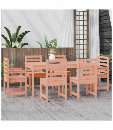 7 Piece Garden Dining Set Solid Wood Douglas