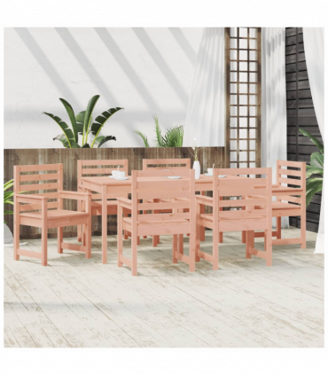 7 Piece Garden Dining Set Solid Wood Douglas