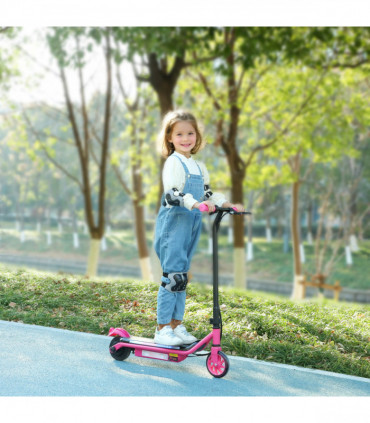 AIYAPLAY Electric Scooter for 6-14 with Dual Brakes & Colourful Light, Pink