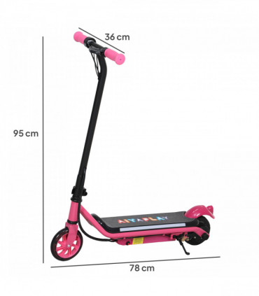 AIYAPLAY Electric Scooter for 6-14 with Dual Brakes & Colourful Light, Pink