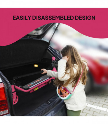 AIYAPLAY Electric Scooter for 6-14 with Dual Brakes & Colourful Light, Pink