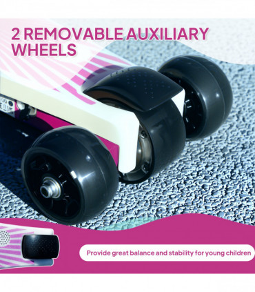 AIYAPLAY Electric Scooter for Kids 4-7, with Auxiliary Rear Wheels, Purple