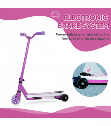 AIYAPLAY Electric Scooter for Kids 4-7, with Auxiliary Rear Wheels, Purple