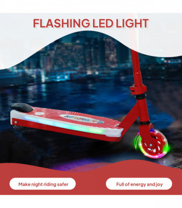 AIYAPLAY Electric Scooter for Kids 4-7, with Auxiliary Rear Wheels, Red