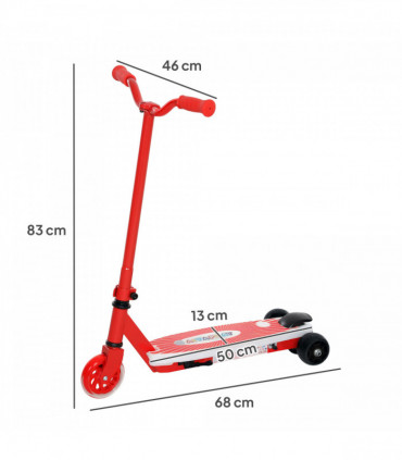 AIYAPLAY Electric Scooter for Kids 4-7, with Auxiliary Rear Wheels, Red