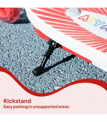 AIYAPLAY Electric Scooter for Kids 4-7, with Auxiliary Rear Wheels, Red