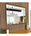 Aimi - Black & Gold Metal Rectangle Window Mirror - 95cm x 120cm