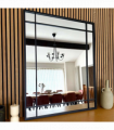 Aimi - Black Metal Rectangle Window Mirror - 95cm x 120cm.