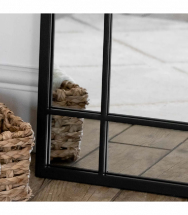 Aimi - Full Length Black Metal Rectangle Window Mirror - 180cm x 90cm