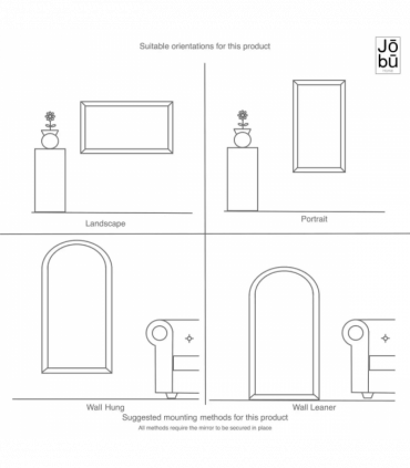 Aimi - Full Length Black Metal Rectangle Window Mirror - 180cm x 90cm