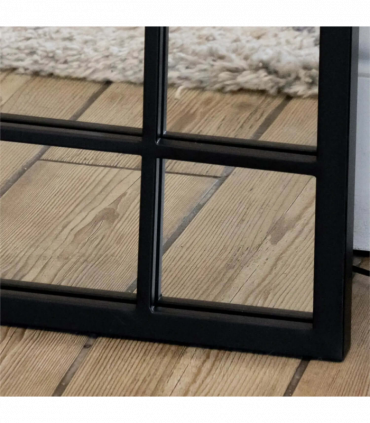 Aimi - Full Length Black Metal Rectangle Window Mirror - 200cm x 120cm