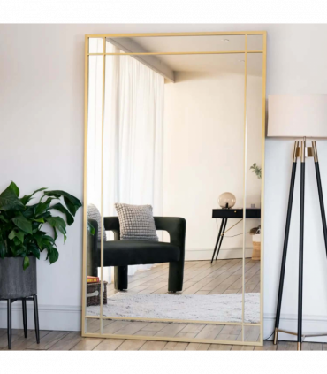 Aimi - Full Length Gold Metal Rectangle Window Mirror - 200cm x 120cm