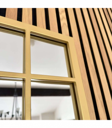 Aimi - Gold Metal Rectangle Window Mirror - 95cm x 120cm.
