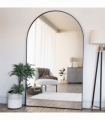 Akiko - Full Length Black Metal Arched Mirror - 180cm x 105cm.