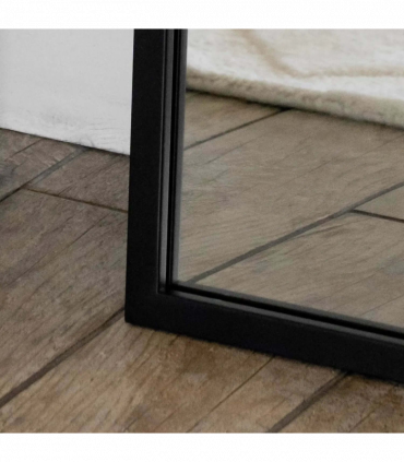 Akiko - Full Length Black Metal Arched Mirror - 180cm x 105cm.