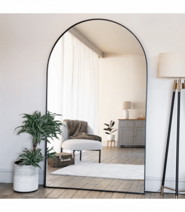 Akiko- Full Length Black Metal Arched Mirror - 200cm x 120cm
