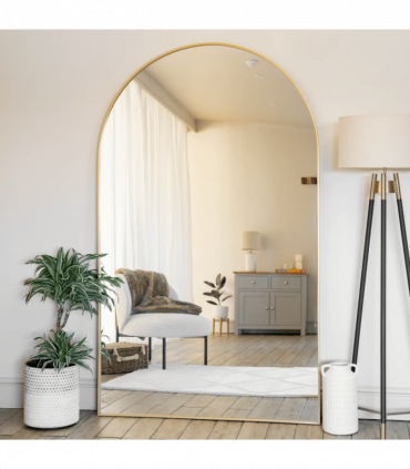 Akiko- Full Length Gold Metal Arched Mirror - 200cm x 120cm